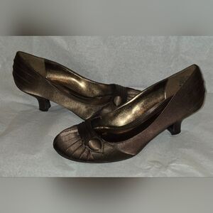 Unlisted Brown Heels with Ruched Toe Detail